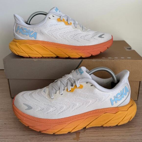 Hoka One One Shoes - Hoka One One Arahi 6 Sunset Orange/White Women Running Sneakers- SZ 6.5 B